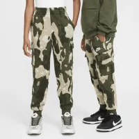 Nike Sportswear Club Fleece Big детские Camo Cargo Pants цвет зеленый