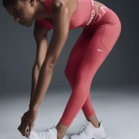 Nike Pro Sculpt женская С высокой Талией 7/8 лосины с карманамиPink