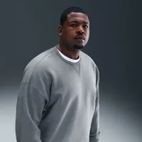 Nike Solo Swoosh мужские Fleece Crew цвет серый