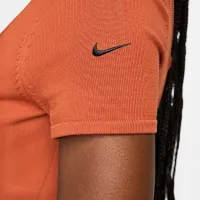 Nike Sportswear Chill Knit женская Tight Sweater Short-Sleeve Bodysuit Orange