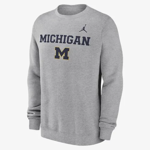 Michigan Wolverines Primetime Primary Stack чоловічі Nike College Pullover Crew колір сірий