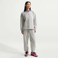 Nike Sportswear Phoenix Fleece жіноча оверсайз Graphic Polo Top колір сірий