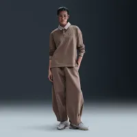 Nike Sportswear Essential женская оверсайз Long-Sleeve Polo цвет коричневый