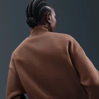 Nike Sportswear Phoenix Fleece женская 1/4-Zip Cropped свитшот цвет коричневый