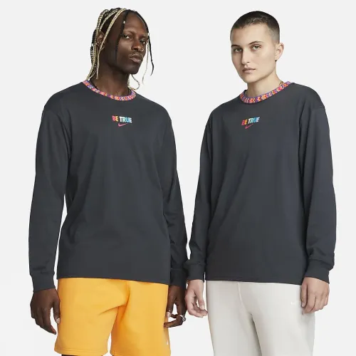 Nike Be True Long-Sleeve футболка колір сірий