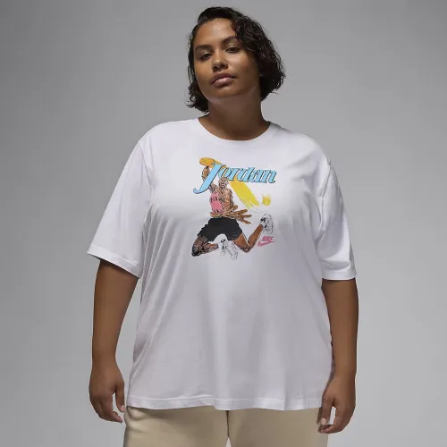Nike Jordan жіноча Graphic Girlfriend футболка (великі розміри) колір білий