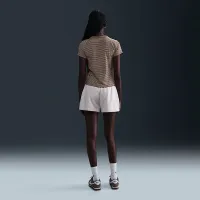 Nike Sportswear Chill Knit жіноча Slim Striped футболка колір коричневий