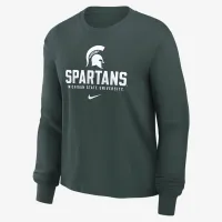 Michigan State Spartans Primetime University Boxy жіноча Nike College Long-Sleeve футболка колір зелений