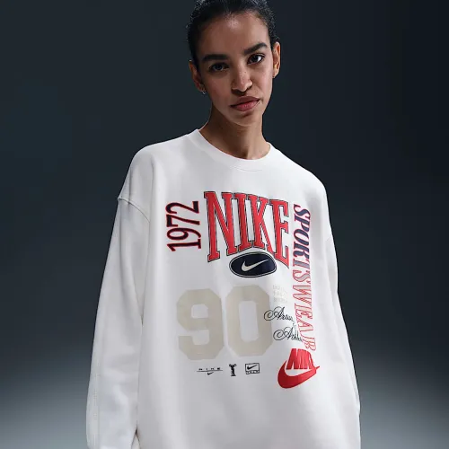 Nike Sportswear женская оверсайз Crew-Neck French Terry свитшот цвет белый