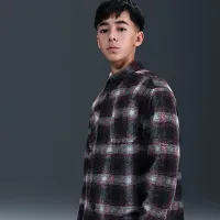 Nike SB Big детские Long-Sleeve Button Down Shirt цвет черный
