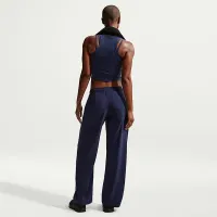 Nike One Fitted женская Dri-FIT Cropped Tank Top синий