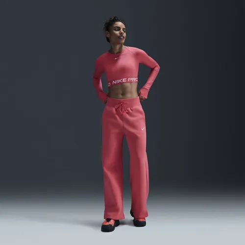 Nike Sportswear Phoenix Fleece женская С высокой Талией Wide-Leg Sweatpants Pink