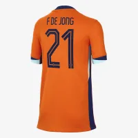 Frenkie de Jong Netherlands National Team 2024 Stadium Home Big детские Nike Dri-FIT Soccer Jersey Orange