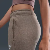 Nike Sportswear Club Fleece жіноча Mid-Rise Wide-Leg Sweatpants колір коричневий
