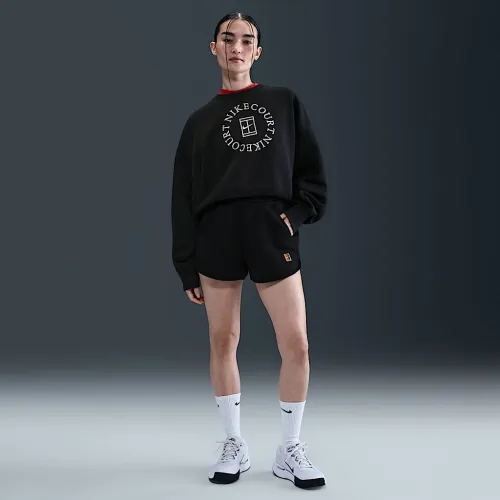 NikeCourt Heritage женская Mid-Rise Fleece Tennis шорты цвет черный