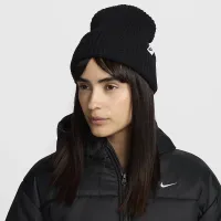 Nike Peak Waffle Knit Beanie колір чорний