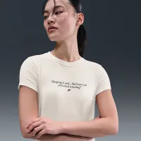 Nike Sportswear Chill Knit жіноча Slim футболка колір коричневий