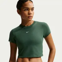 Nike Sportswear Chill Knit женская Cropped футболка цвет зеленый