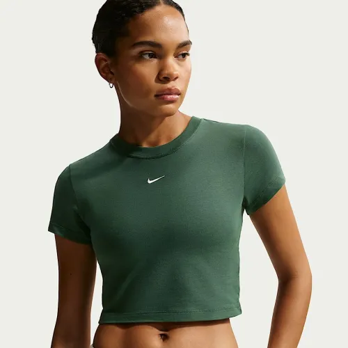 Nike Sportswear Chill Knit женская Cropped футболка цвет зеленый
