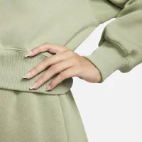 Nike Sportswear Phoenix Fleece женская Cropped V-Neck Top цвет зеленый