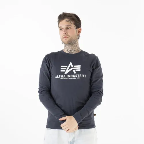 Футболка Alpha Industries Longsleeve Basic 10051002 - Синяя