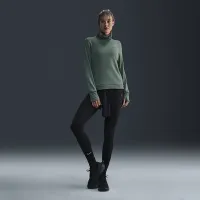 Nike Therma-FIT Swift Element женская Turtleneck Running Top цвет зеленый