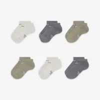 Nike Dri-FIT Performance Basics Big Kids' No-Show Socks (6 Pairs) Grey