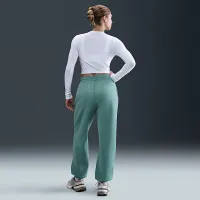 Nike Sportswear Phoenix Fleece женская С высокой Талией оверсайз Sweatpants цвет зеленый