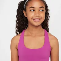 Nike One Big дитячі (Girls') Long-Line Sports Bra колір фіолетовий