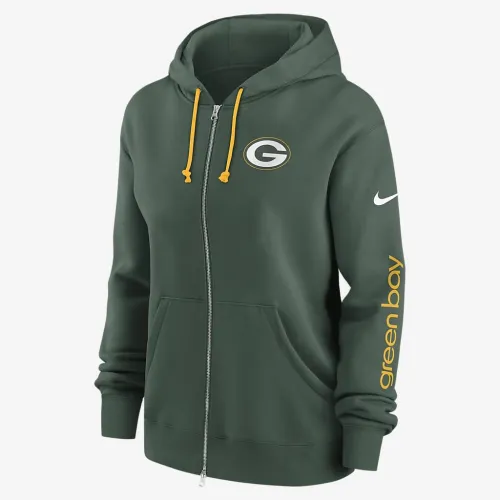 колір зелений Bay Packers Phoenix жіноча Nike NFL Full-Zip Толстовка з капюшоном колір зелений