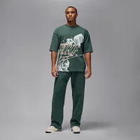 Nike Jordan Brooklyn Fleece мужские оверсайз Open-Hem Pants цвет зеленый
