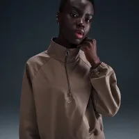 Nike Sportswear Collection женская оверсайз Twill 1/4-Zip Top цвет коричневый