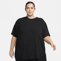 Nike One Relaxed жіноча Dri-FIT Short-Sleeve Top (великі розміри) колір чорний