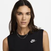 Nike Sportswear Club жіноча Sleeveless Cropped Top колір чорний