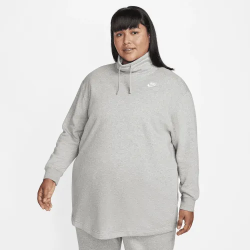 Nike Sportswear Club Fleece женская оверсайз Mock-Neck свитшот (большие размеры) цвет серый