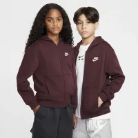 Nike Sportswear Club Fleece Big детские Full-Zip Толстовка с капюшоном цвет красный