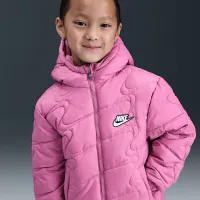 Nike Little детские Swoosh Quilted Puffer Куртка Pink