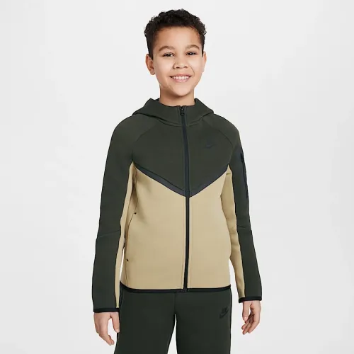 Nike Sportswear Tech Fleece Big детские Full-Zip Толстовка с капюшоном цвет коричневый