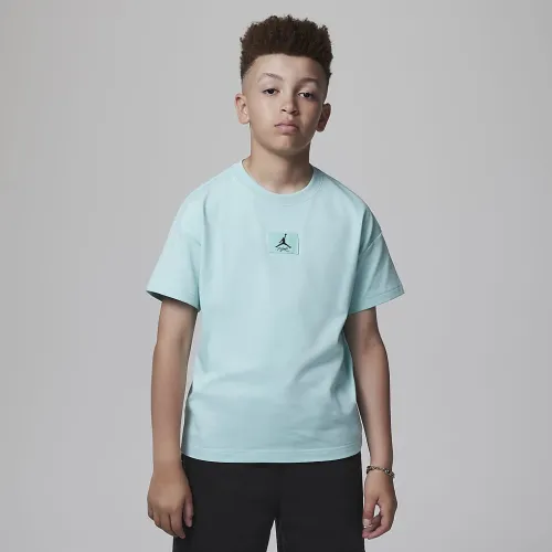 Nike Jordan Big детские Ripped Flight Patch футболка цвет зеленый