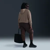 Nike Sportswear Chill Terry женская Loose Full-Zip French Terry Толстовка с капюшоном (большие размеры) цвет коричневый