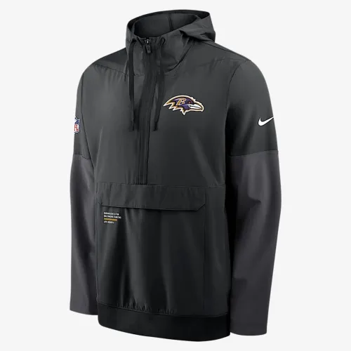 Baltimore Ravens Well Rounded Anorak чоловічі Nike NFL 1/2-Zip Hooded Куртка колір чорний