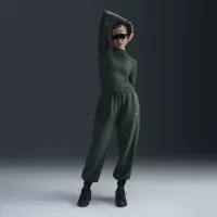Nike Sportswear Phoenix Fleece женская С высокой Талией оверсайз Sweatpants цвет зеленый