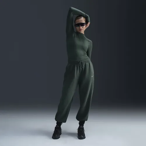 Nike Sportswear Phoenix Fleece женская С высокой Талией оверсайз Sweatpants цвет зеленый