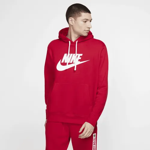 Nike Sportswear Club Fleece мужские Graphic Pullover Толстовка с капюшоном цвет красный
