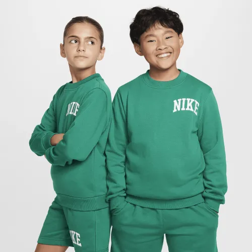 Nike Sportswear Club Big дитячі French Terry Crew-Neck світшот колір зелений