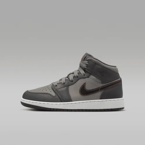 Nike Air Jordan 1 Mid SE Big дитячі Кросівки колір сірий