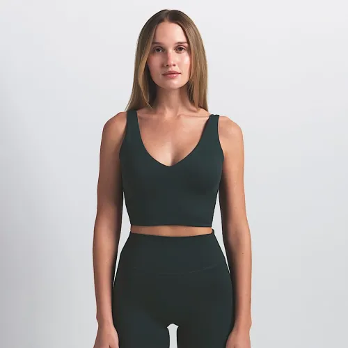 NikeSKIMS Matte женская V-Neck Long-Line Bra цвет зеленый