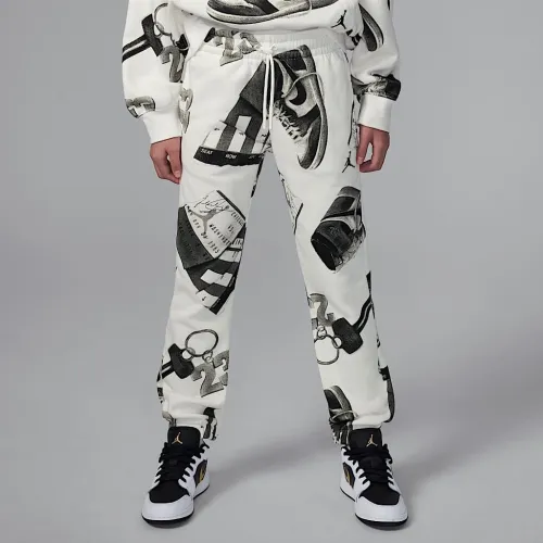Nike Jordan Brooklyn Fleece Big детские Printed Pants цвет белый