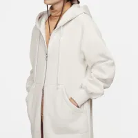 Nike Sportswear Phoenix Fleece жіноча оверсайз Long Full-Zip Толстовка з капюшоном колір коричневий