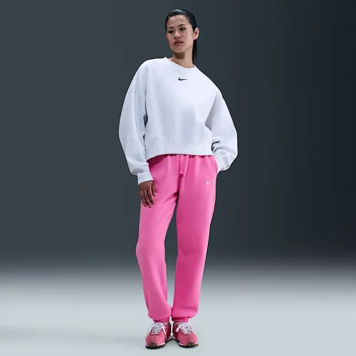 Nike Sportswear Phoenix Fleece женская С высокой Талией оверсайз Sweatpants Pink